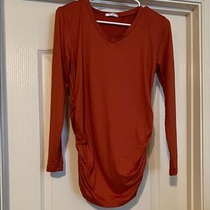 Rust Long Sleeve maternity top